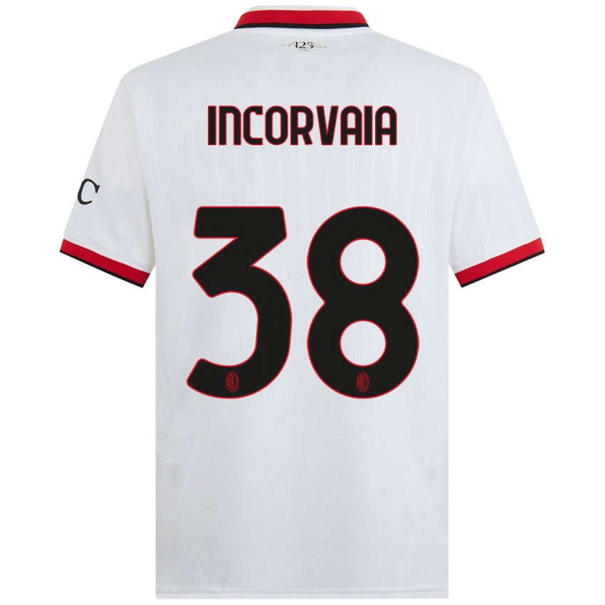 Kinderen Giovanni Incorvaia #38 Wit Zwart Rood Uitshirt Uittenue 2024/25 T-Shirt