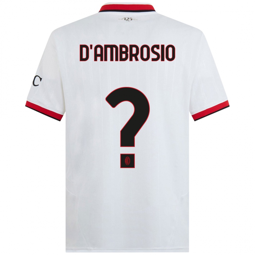 Kinderen Antonio D'ambrosio #0 Wit Zwart Rood Uitshirt Uittenue 2024/25 T-Shirt