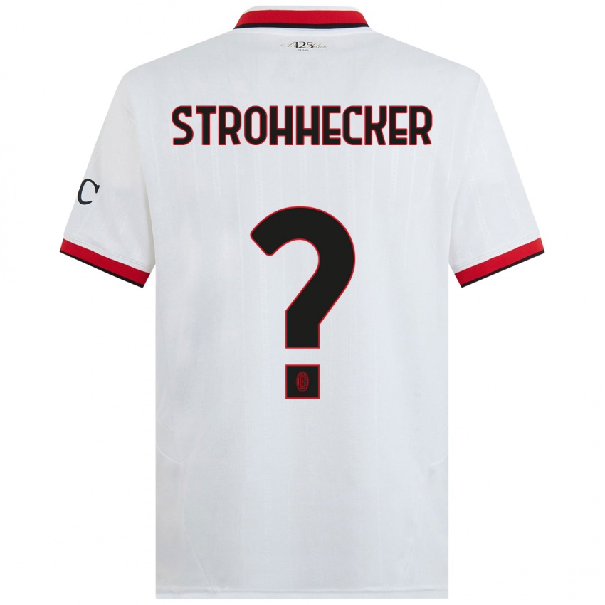 Kinderen Riccardo Strohhecker #0 Wit Zwart Rood Uitshirt Uittenue 2024/25 T-Shirt