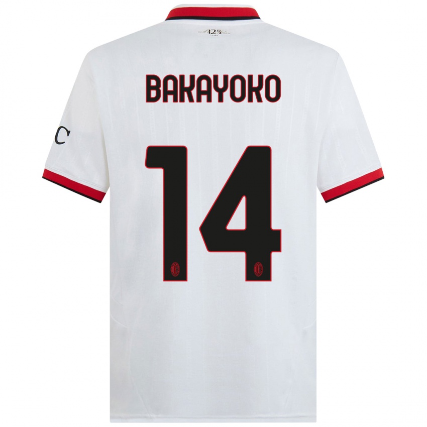 Kinderen Tiemoue Bakayoko #14 Wit Zwart Rood Uitshirt Uittenue 2024/25 T-Shirt