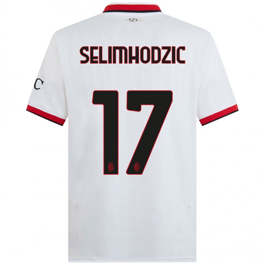 Kinderen Noa Selimhodzic #17 Wit Zwart Rood Uitshirt Uittenue 2024/25 T-Shirt