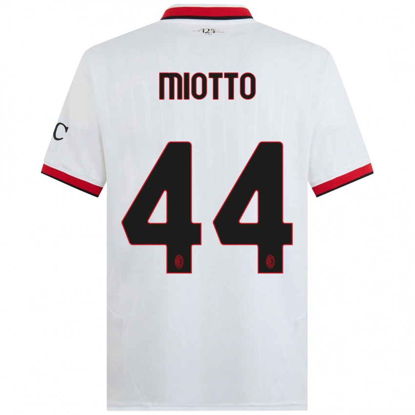 Kinderen Giorgia Miotto #44 Wit Zwart Rood Uitshirt Uittenue 2024/25 T-Shirt