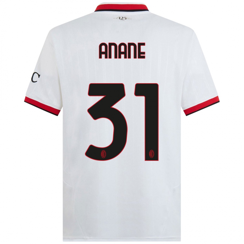 Kinderen Emmanuel Anane #31 Wit Zwart Rood Uitshirt Uittenue 2024/25 T-Shirt