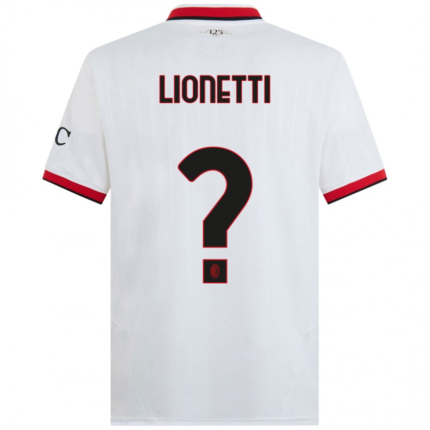 Kinderen Francesco Lionetti #0 Wit Zwart Rood Uitshirt Uittenue 2024/25 T-Shirt