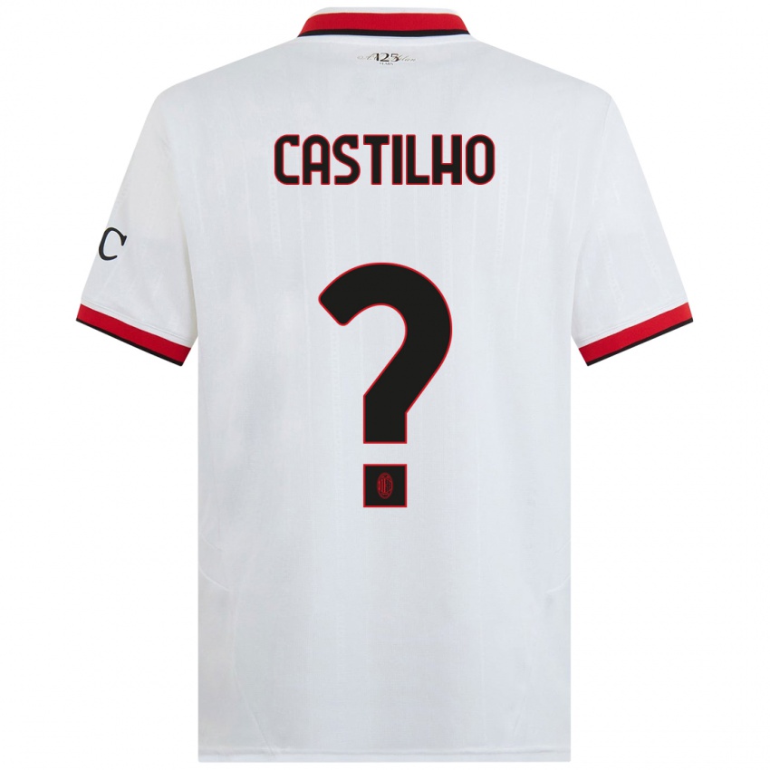 Kinderen Estevan Amaral Castilho #0 Wit Zwart Rood Uitshirt Uittenue 2024/25 T-Shirt