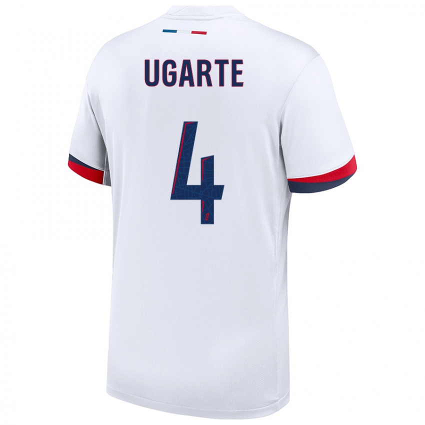 Kinderen Manuel Ugarte #4 Wit Blauw Rood Uitshirt Uittenue 2024/25 T-Shirt