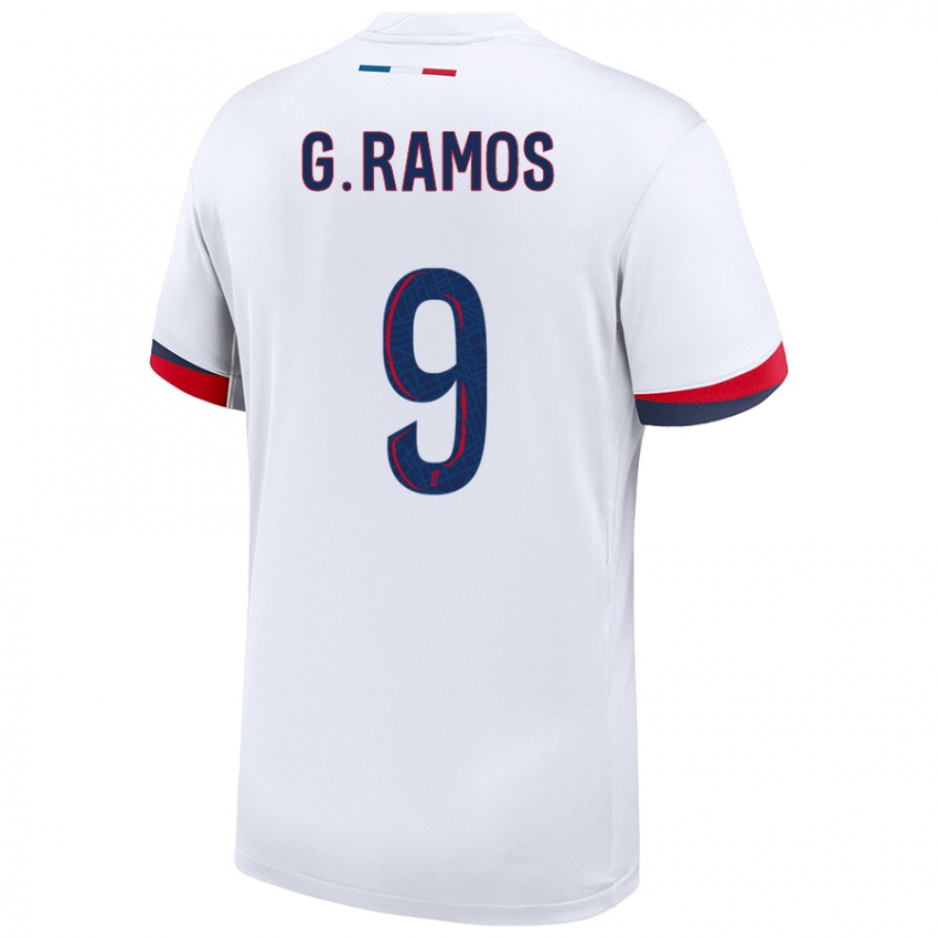 Kinderen Gonçalo Ramos #9 Wit Blauw Rood Uitshirt Uittenue 2024/25 T-Shirt