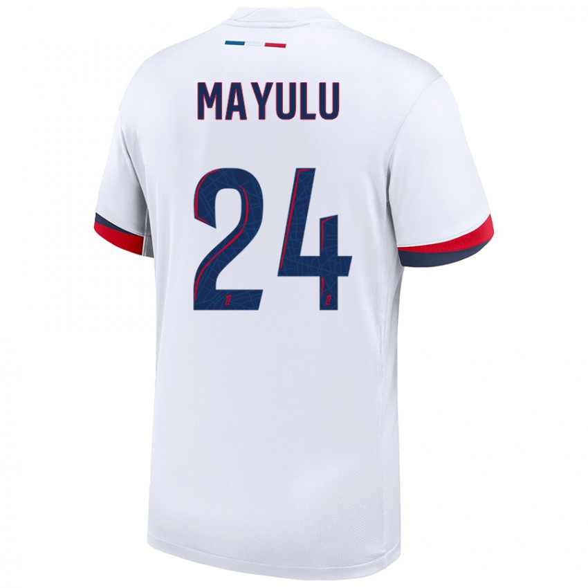 Kinderen Senny Mayulu #24 Wit Blauw Rood Uitshirt Uittenue 2024/25 T-Shirt