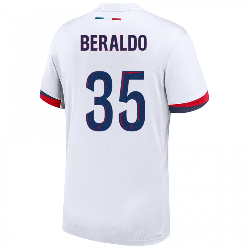 Kinderen Lucas Beraldo #35 Wit Blauw Rood Uitshirt Uittenue 2024/25 T-Shirt