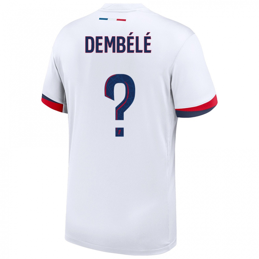 Kinderen Omar Dembélé #0 Wit Blauw Rood Uitshirt Uittenue 2024/25 T-Shirt