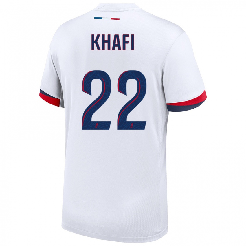 Kinderen Yanis Khafi #22 Wit Blauw Rood Uitshirt Uittenue 2024/25 T-Shirt