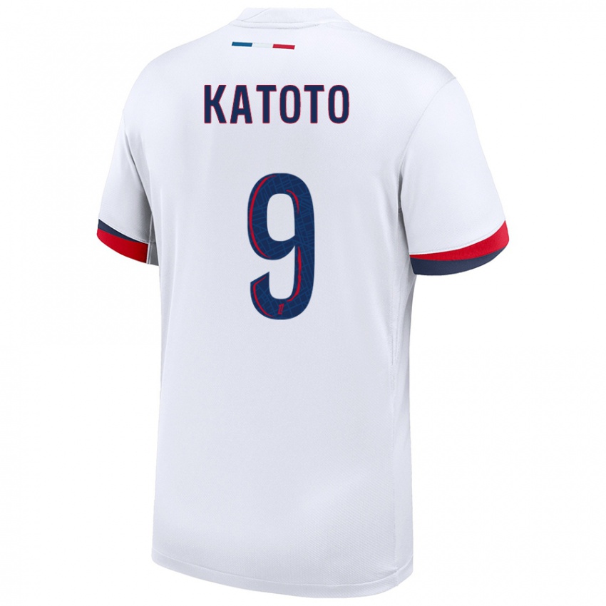 Kinderen Marie-Antoinette Katoto #9 Wit Blauw Rood Uitshirt Uittenue 2024/25 T-Shirt