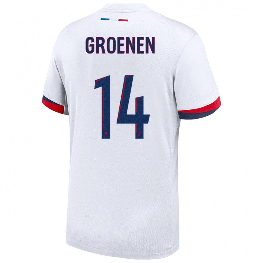 Kinderen Jackie Groenen #14 Wit Blauw Rood Uitshirt Uittenue 2024/25 T-Shirt