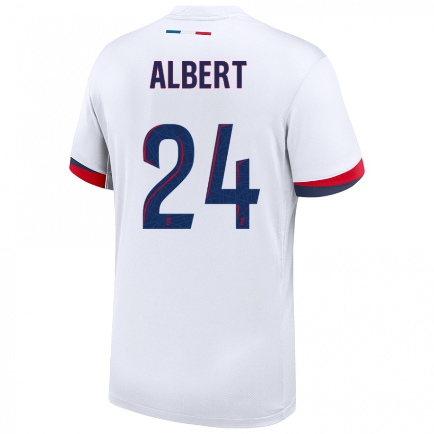 Kinderen Korbin Albert #24 Wit Blauw Rood Uitshirt Uittenue 2024/25 T-Shirt