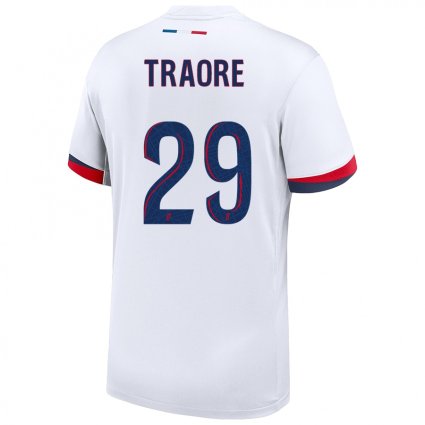 Kinderen Manssita Traoré #29 Wit Blauw Rood Uitshirt Uittenue 2024/25 T-Shirt