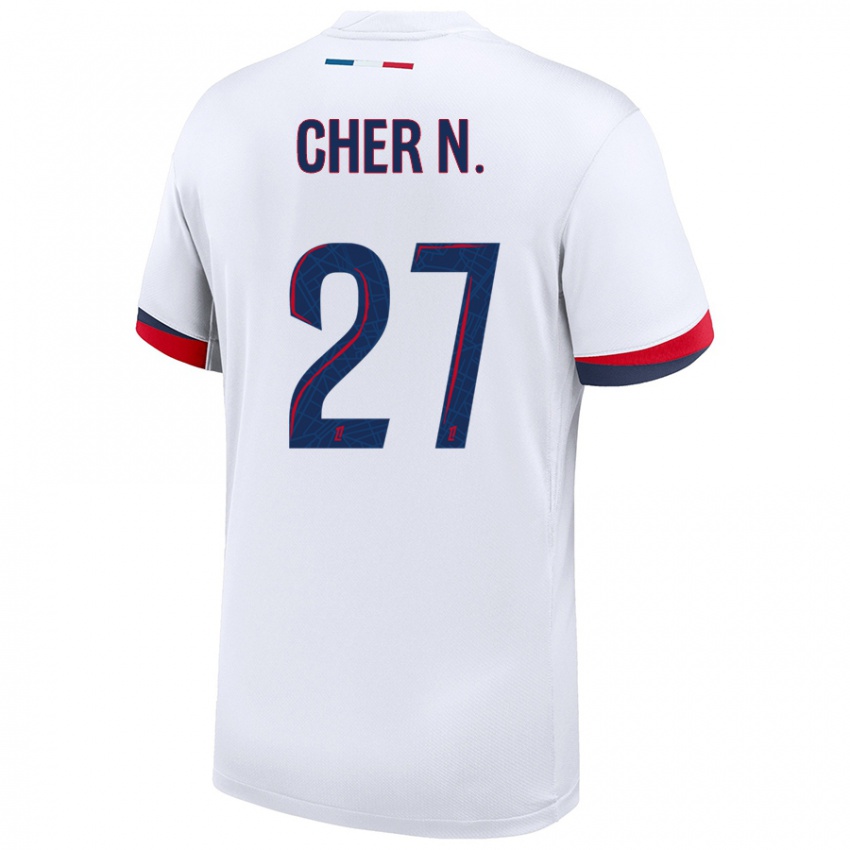 Kinderen Cher Ndour #27 Wit Blauw Rood Uitshirt Uittenue 2024/25 T-Shirt