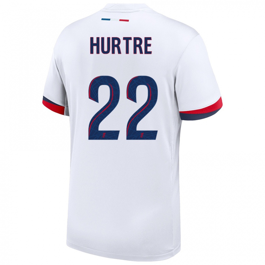 Kinderen Oceane Hurtre #22 Wit Blauw Rood Uitshirt Uittenue 2024/25 T-Shirt