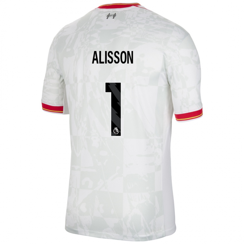 Kinderen Alisson #1 Wit Rood Zwart Thuisshirt Derde Tenue 2024/25 T-Shirt