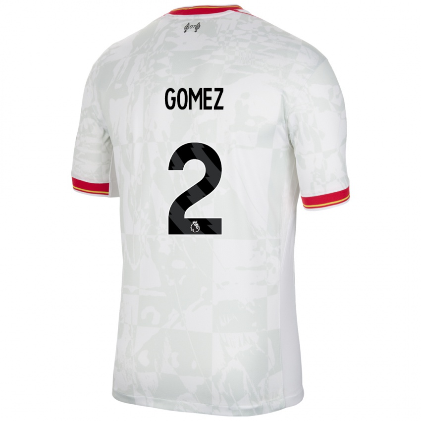 Kinderen Joe Gomez #2 Wit Rood Zwart Thuisshirt Derde Tenue 2024/25 T-Shirt