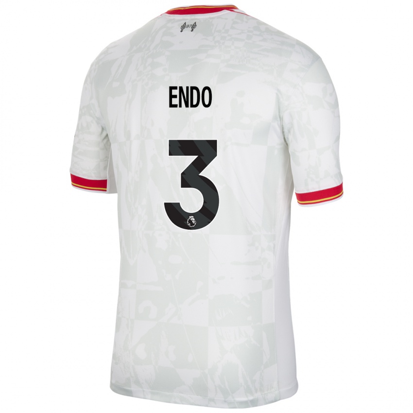 Kinderen Wataru Endo #3 Wit Rood Zwart Thuisshirt Derde Tenue 2024/25 T-Shirt