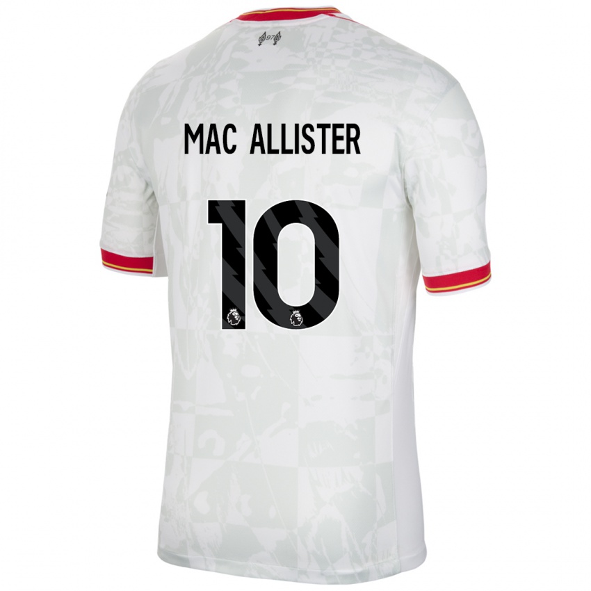 Kinderen Alexis Mac Allister #10 Wit Rood Zwart Thuisshirt Derde Tenue 2024/25 T-Shirt