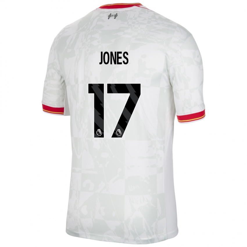 Kinderen Curtis Jones #17 Wit Rood Zwart Thuisshirt Derde Tenue 2024/25 T-Shirt