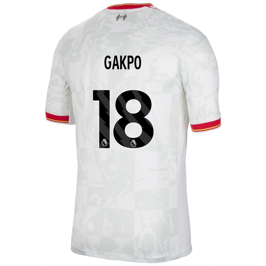 Kinderen Cody Gakpo #18 Wit Rood Zwart Thuisshirt Derde Tenue 2024/25 T-Shirt