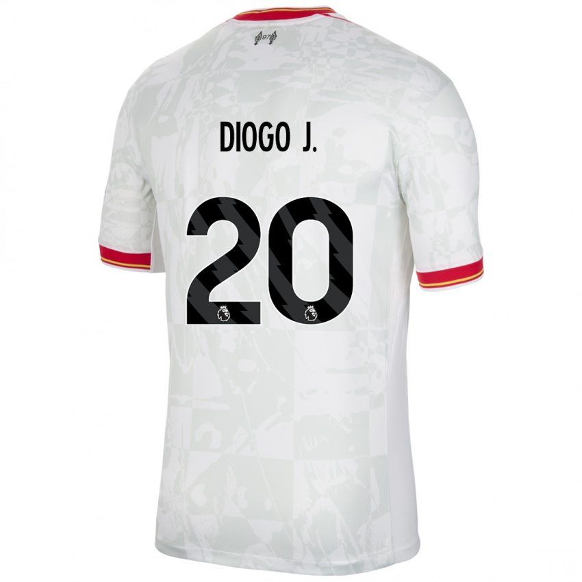 Kinderen Diogo Jota #20 Wit Rood Zwart Thuisshirt Derde Tenue 2024/25 T-Shirt