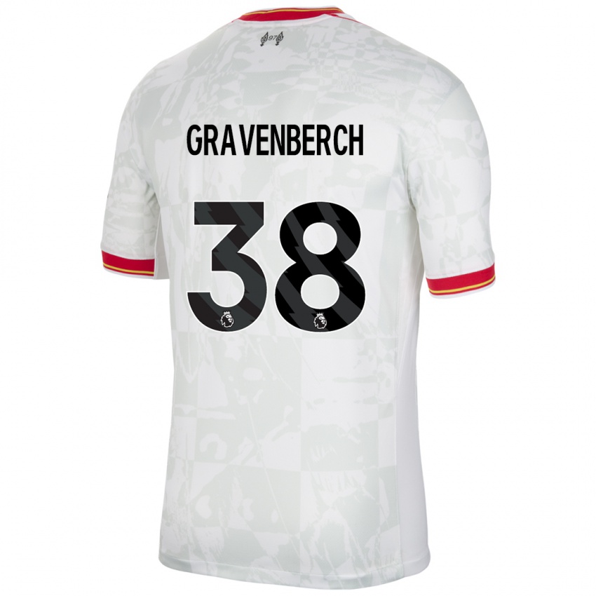 Kinderen Ryan Gravenberch #38 Wit Rood Zwart Thuisshirt Derde Tenue 2024/25 T-Shirt