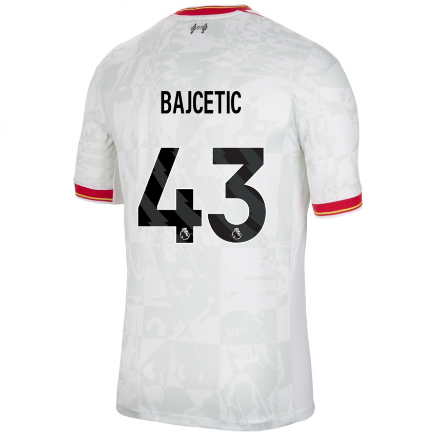 Kinderen Stefan Bajcetic #43 Wit Rood Zwart Thuisshirt Derde Tenue 2024/25 T-Shirt