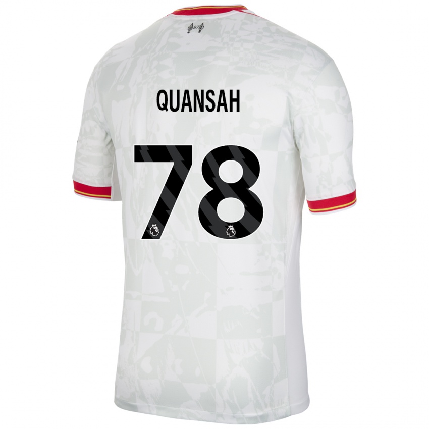 Kinderen Jarell Quansah #78 Wit Rood Zwart Thuisshirt Derde Tenue 2024/25 T-Shirt