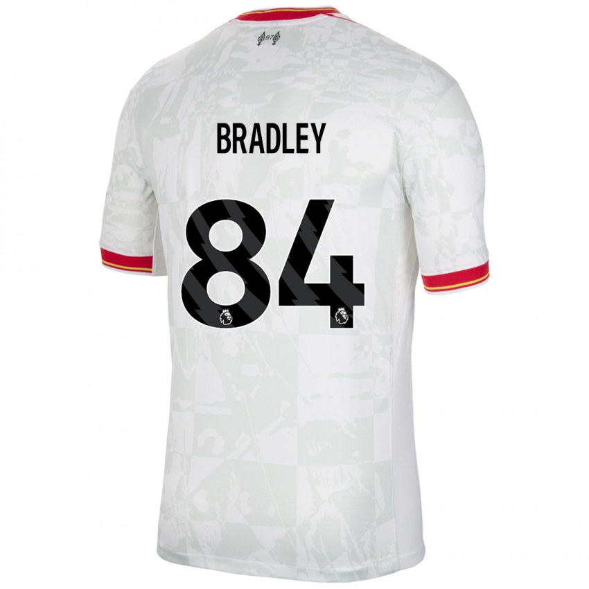 Kinderen Conor Bradley #84 Wit Rood Zwart Thuisshirt Derde Tenue 2024/25 T-Shirt