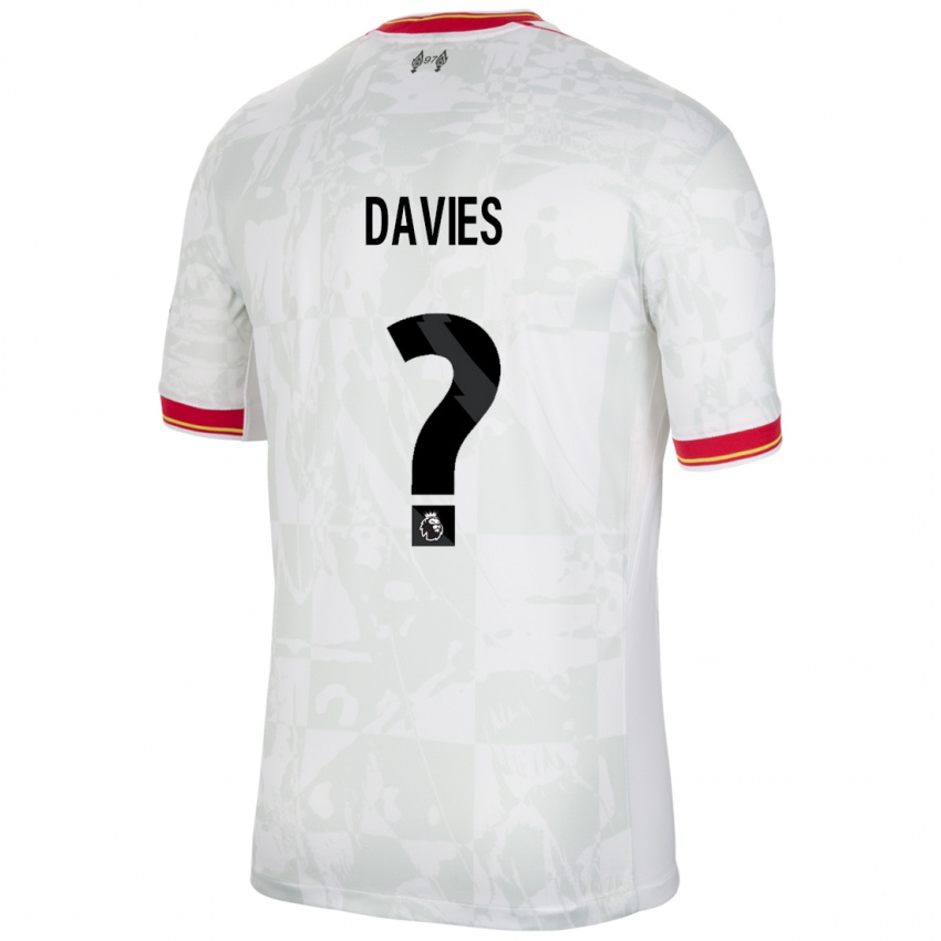 Kinderen Harvey Davies #0 Wit Rood Zwart Thuisshirt Derde Tenue 2024/25 T-Shirt