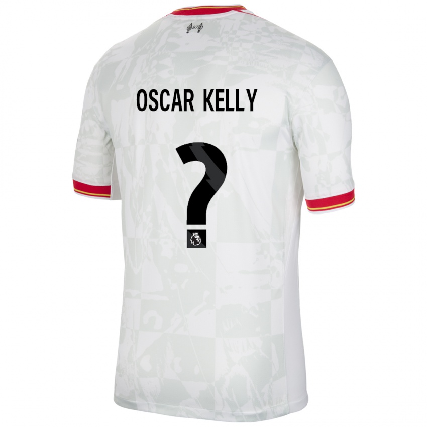 Kinderen Oscar Kelly #0 Wit Rood Zwart Thuisshirt Derde Tenue 2024/25 T-Shirt