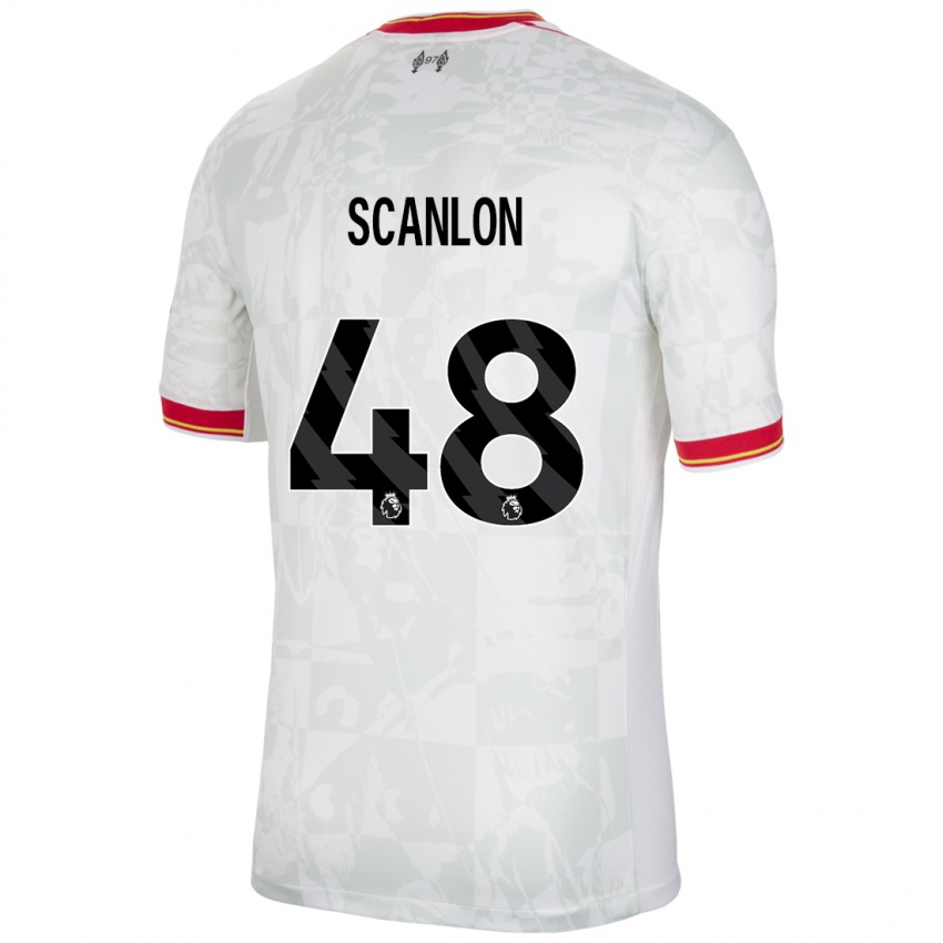 Kinderen Calum Scanlon #48 Wit Rood Zwart Thuisshirt Derde Tenue 2024/25 T-Shirt