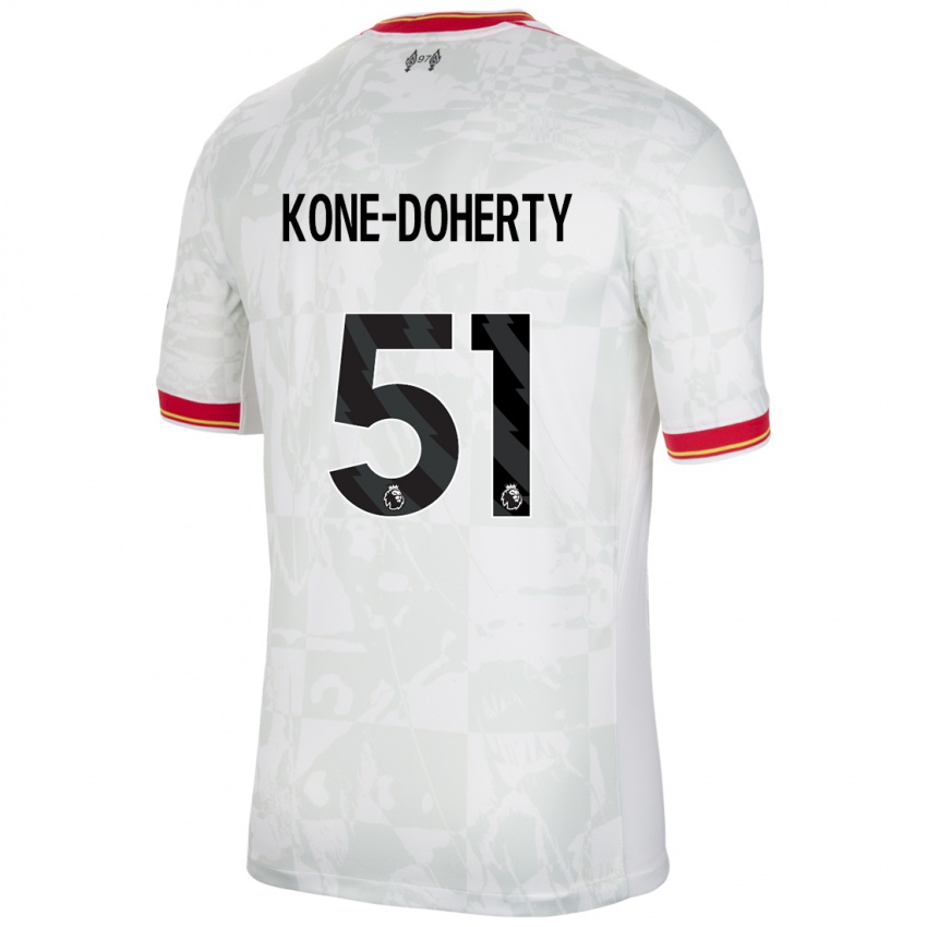 Kinderen Trent Kone-Doherty #51 Wit Rood Zwart Thuisshirt Derde Tenue 2024/25 T-Shirt