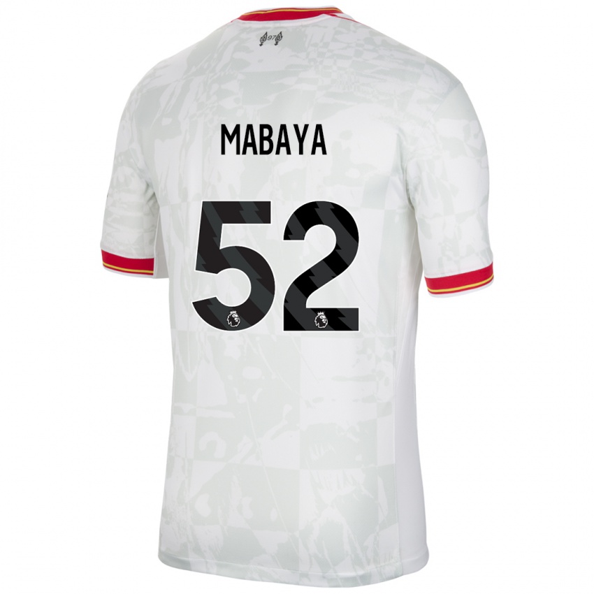 Kinderen Isaac Mabaya #52 Wit Rood Zwart Thuisshirt Derde Tenue 2024/25 T-Shirt