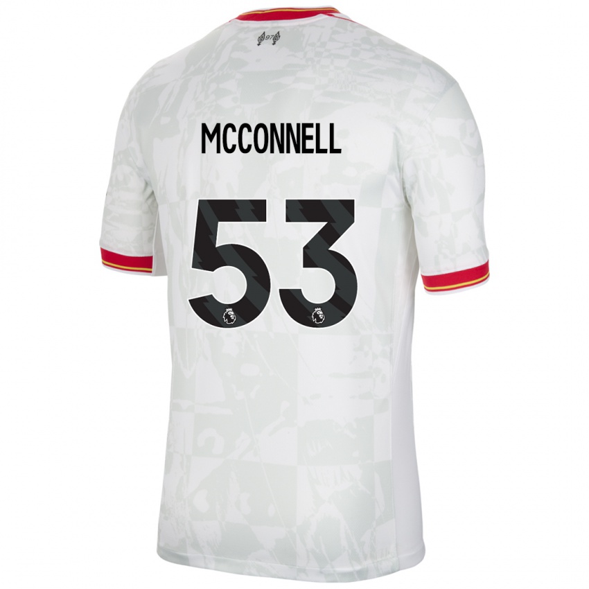 Kinderen James Mcconnell #53 Wit Rood Zwart Thuisshirt Derde Tenue 2024/25 T-Shirt