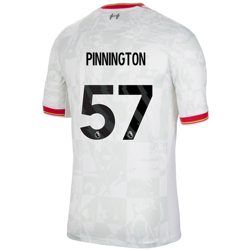 Kinderen Carter Pinnington #57 Wit Rood Zwart Thuisshirt Derde Tenue 2024/25 T-Shirt