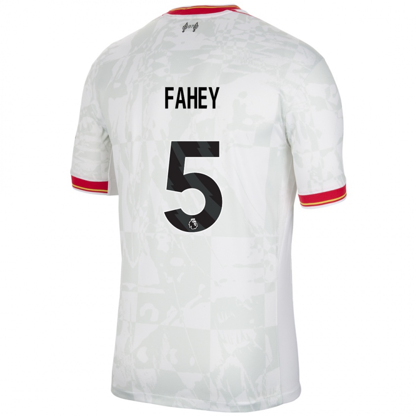 Kinderen Niamh Fahey #5 Wit Rood Zwart Thuisshirt Derde Tenue 2024/25 T-Shirt