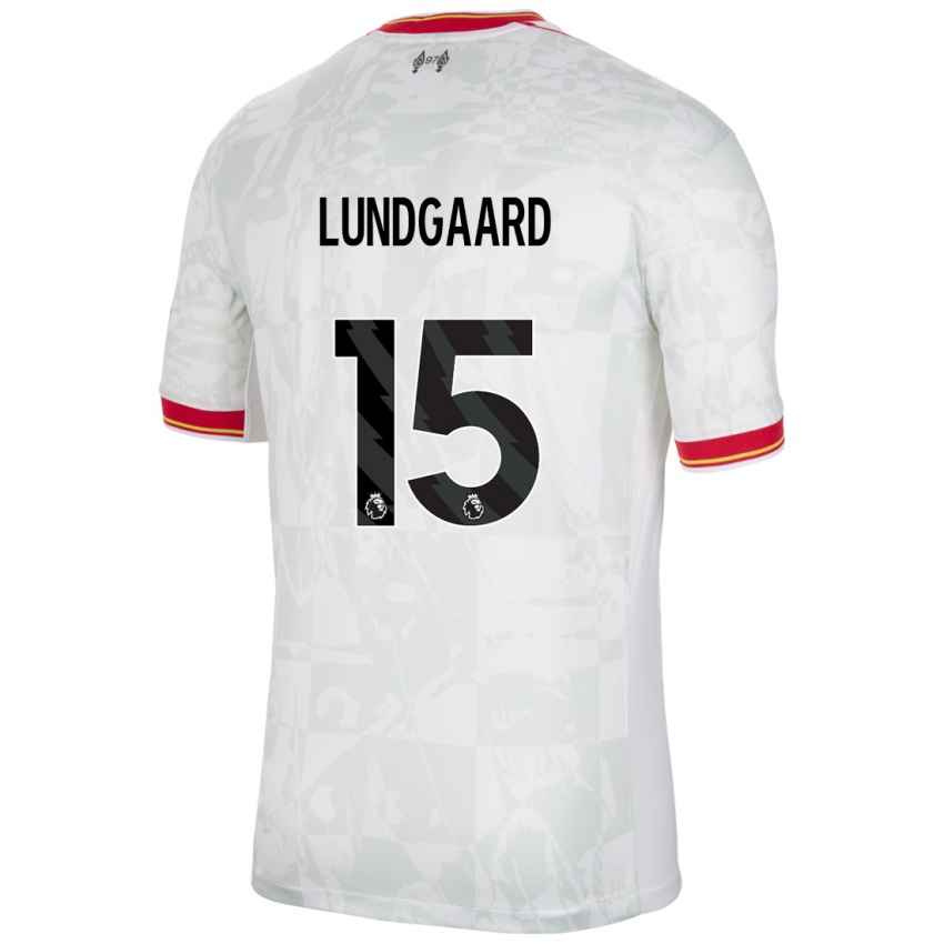 Kinderen Sofie Lundgaard #15 Wit Rood Zwart Thuisshirt Derde Tenue 2024/25 T-Shirt