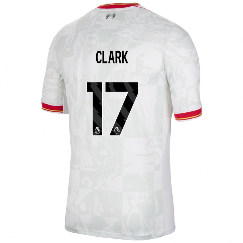 Kinderen Jenna Clark #17 Wit Rood Zwart Thuisshirt Derde Tenue 2024/25 T-Shirt