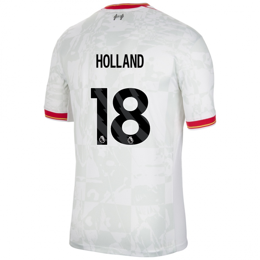 Kinderen Ceri Holland #18 Wit Rood Zwart Thuisshirt Derde Tenue 2024/25 T-Shirt