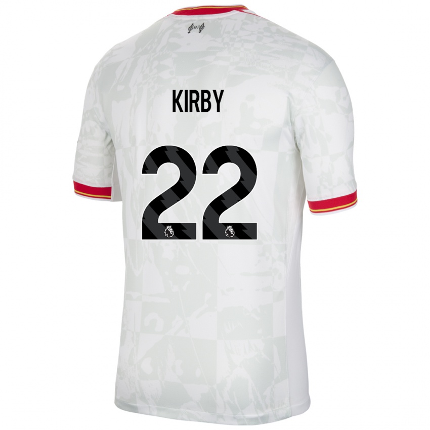 Kinderen Faye Kirby #22 Wit Rood Zwart Thuisshirt Derde Tenue 2024/25 T-Shirt