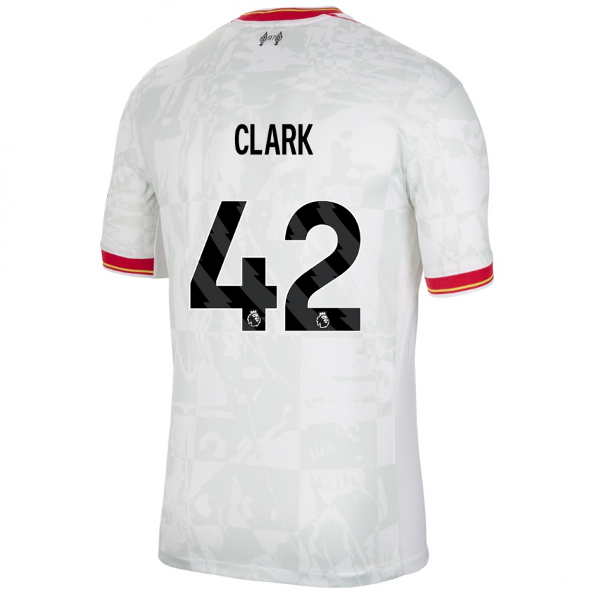 Kinderen Bobby Clark #42 Wit Rood Zwart Thuisshirt Derde Tenue 2024/25 T-Shirt