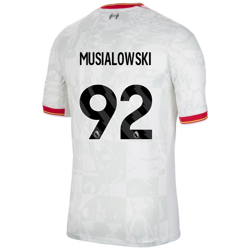 Kinderen Mateusz Musialowski #92 Wit Rood Zwart Thuisshirt Derde Tenue 2024/25 T-Shirt