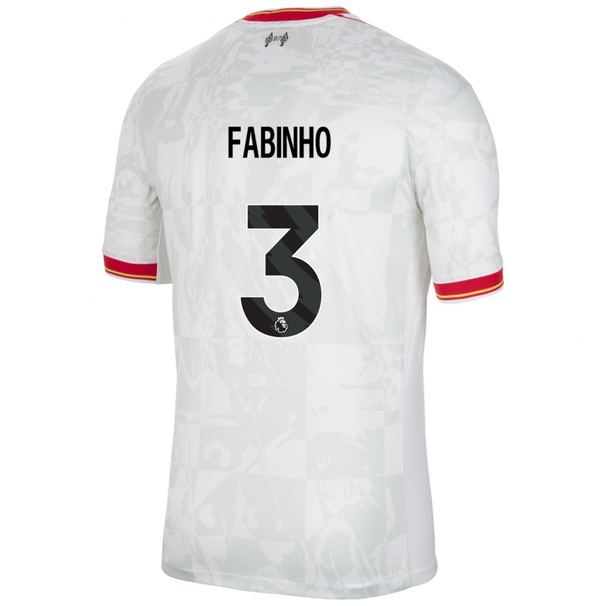 Kinderen Fabinho #3 Wit Rood Zwart Thuisshirt Derde Tenue 2024/25 T-Shirt