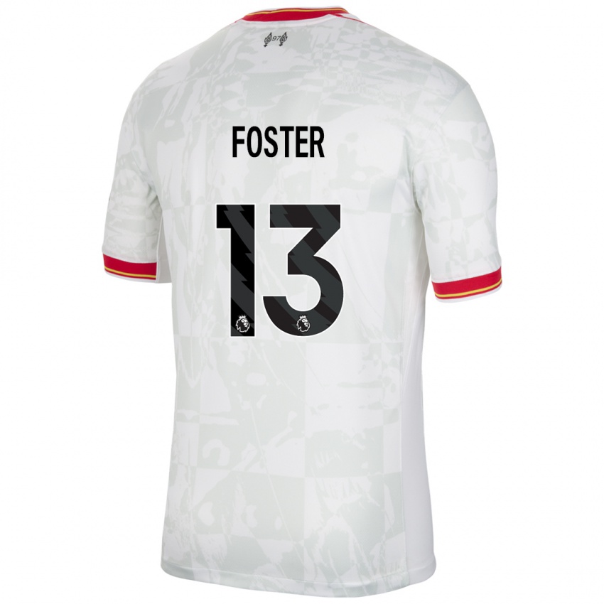 Kinderen Rylee Foster #13 Wit Rood Zwart Thuisshirt Derde Tenue 2024/25 T-Shirt