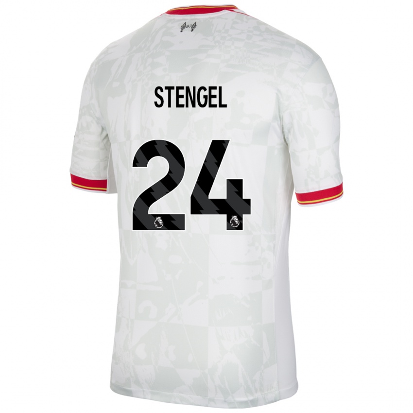 Kinderen Katie Stengel #24 Wit Rood Zwart Thuisshirt Derde Tenue 2024/25 T-Shirt