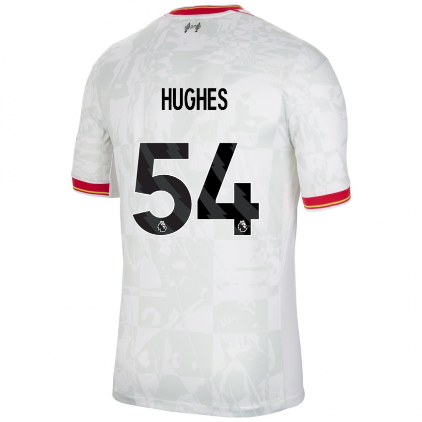 Kinderen Liam Hughes #54 Wit Rood Zwart Thuisshirt Derde Tenue 2024/25 T-Shirt